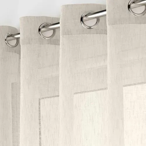 Voilage Grande Largeur - Effet Lin Tissé - 300x240 Cm - Lin