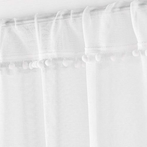 Paire De Voilages Pompinou Blancs - 70x200 Cm - Passe-tringle - Neuf