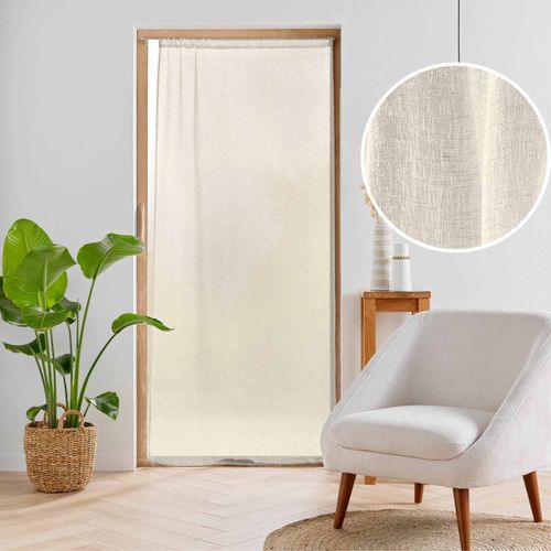 Voilage Grande Fenêtre - Effet Lin Tissé - 90x200 Cm - Lin