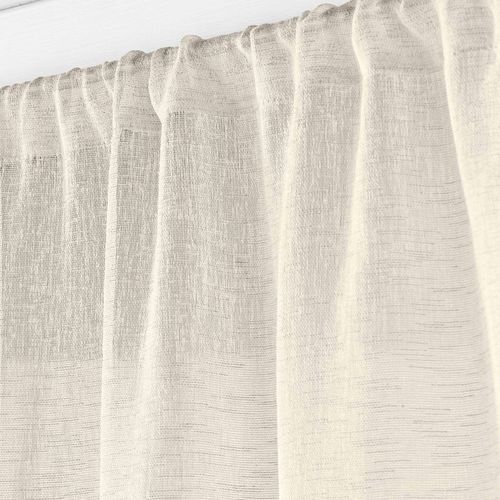 Voilage Grande Fenêtre - Effet Lin Tissé - 90x200 Cm - Lin