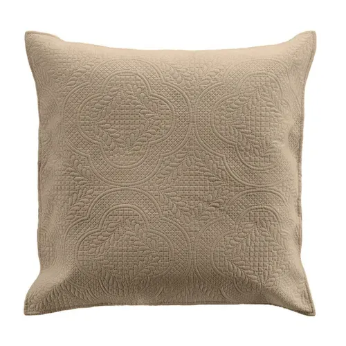 Couvre-lit et 2 Housses De Coussin "romane" 220x240cm Beige Lin