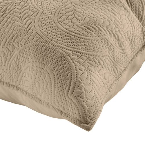 Couvre-lit et 2 Housses De Coussin "romane" 220x240cm Beige Lin