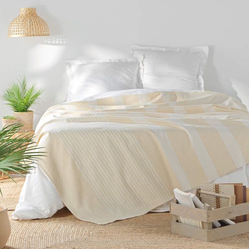 Couvre-lit Tissé Imprimé "adele" 240x260cm Naturel