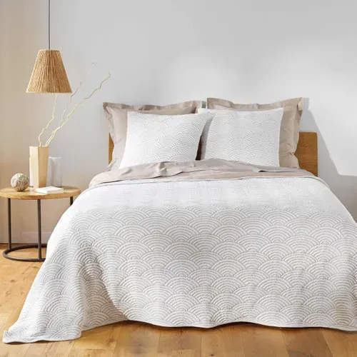 Couvre-lit et 2 Housses De Coussin "cassandra" 220x240cm Naturel