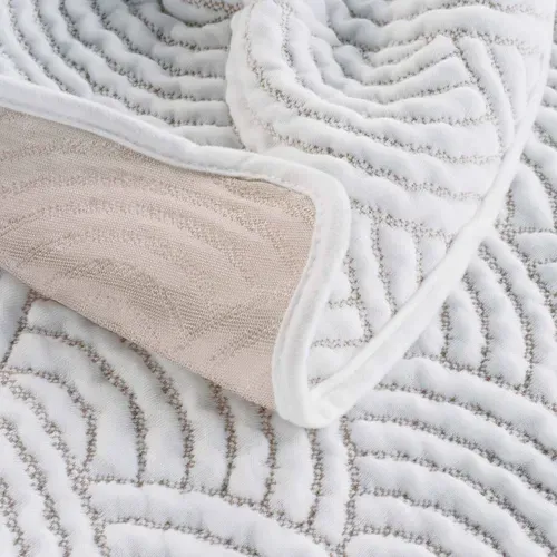 Couvre-lit et 2 Housses De Coussin "cassandra" 220x240cm Naturel