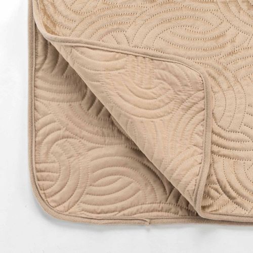 Couvre-lit et 2 Housses De Coussin "solange" 240x260cm Beige Lin