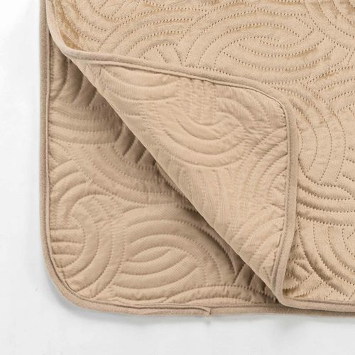 Couvre-lit et 2 Housses De Coussin "solange" 240x260cm Beige Lin