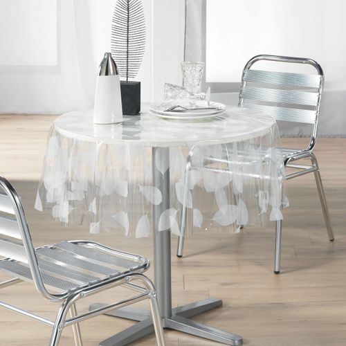 Nappe Ronde Cristal "feuille" 140cm Transparent