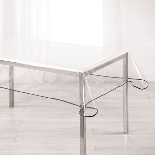 Nappe Cristal "garden" 140x240cm Transparent et Gris