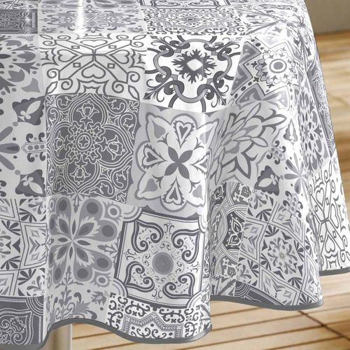 Nappe Ronde Toile Cirée "persane" 160cm Gris