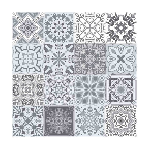 Nappe Ronde Toile Cirée "persane" 160cm Gris