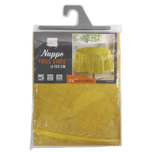 Nappe Ronde Toile Cirée "declino" 160cm Jaune