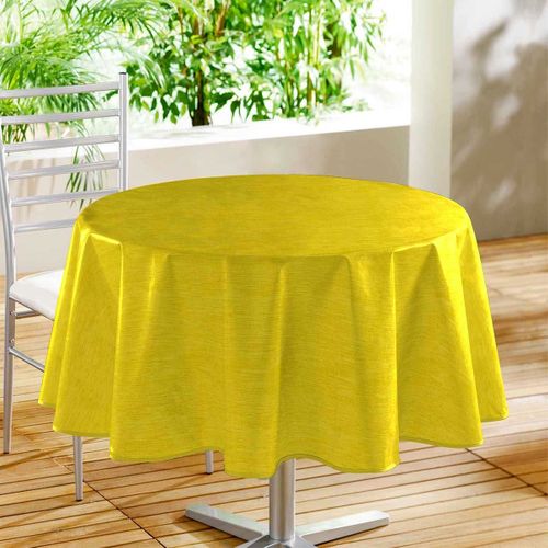 Nappe Ronde Toile Cirée "declino" 160cm Jaune