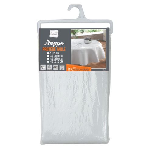 Sous Nappe Protège Table "bulgo" 140x140cm Blanc