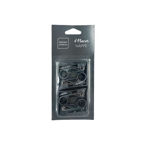 Lot De 4 Pinces Nappe "dale" 6cm Anthracite