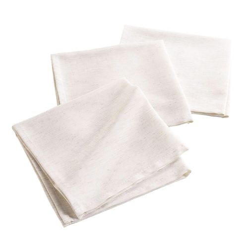 Lot De 3 Serviettes De Table "pauline" 40x40cm Naturel