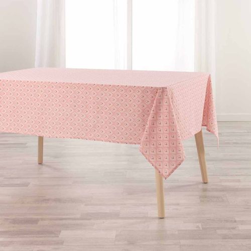 Nappe Imprimée En Coton "fina" 140x240cm Rose