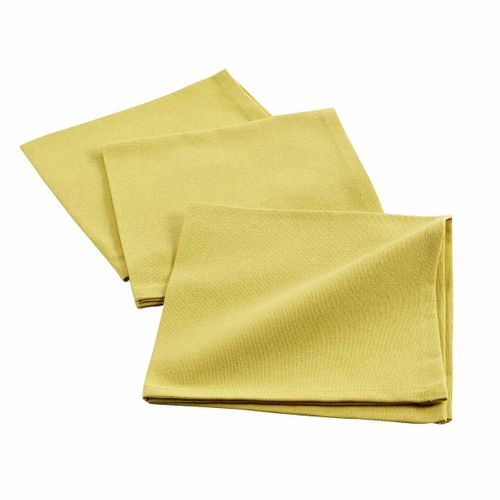 Lot De 3 Serviettes De Table "initia" 40x40cm Jaune