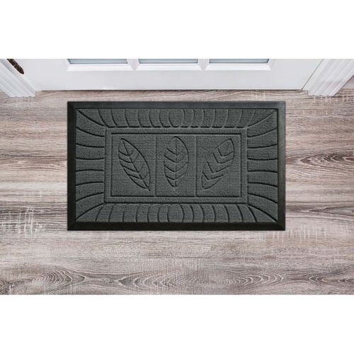 Tapis D'entrée "feuilles" 45x75cm Gris