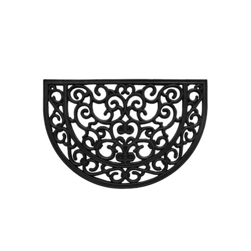 Tapis D'entrée Demi-lune Baroque "odelin" 40x60cm Noir