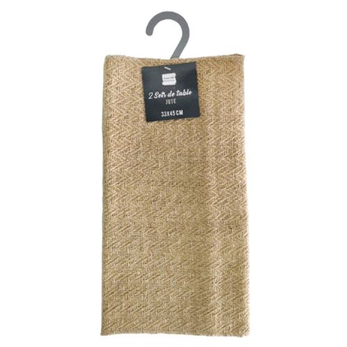 Lot De 2 Sets De Table Jute "modalie" 33x45cm Beige