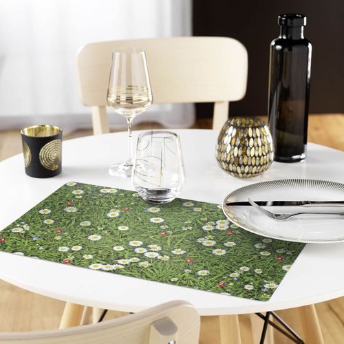 Set De Table Imprimé "fleurette" 28x44cm Vert
