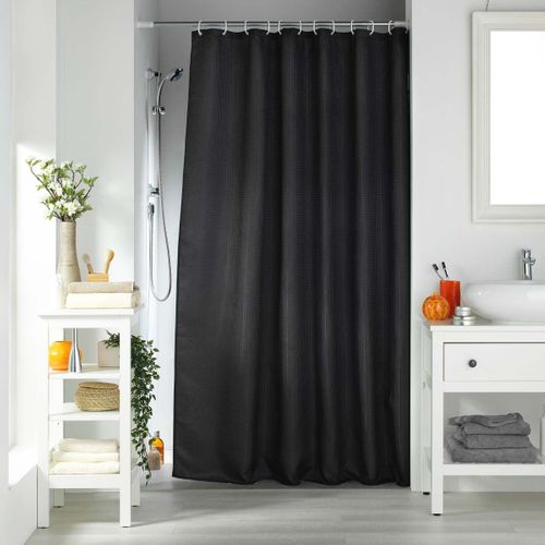 Rideau De Douche Jacquard Quartz Rose Poudre 180x200 Cm Avec Crochets - Douceur D'Intérieur