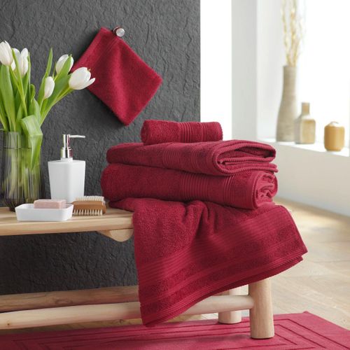 Lot De 2 Gants De Toilette "tendresse" 15x21cm Rubis