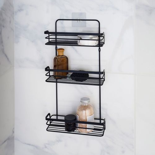 Serviteur De Douche 3 Niveaux "filaire Premium" 49cm Noir