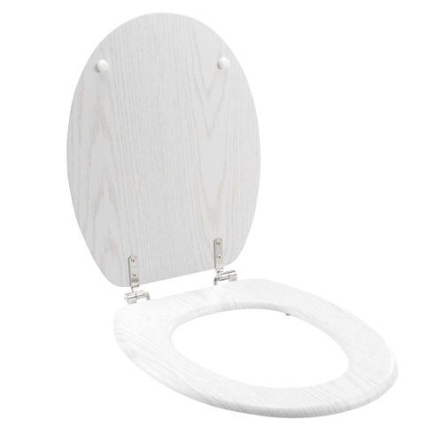 Abattant Wc - - Effet Bois - 45x37.5 Cm - Blanc