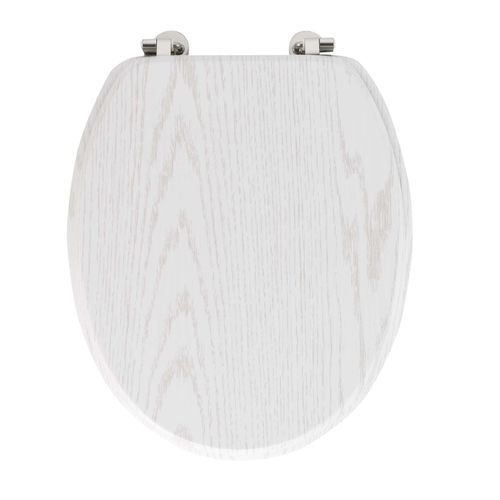 Abattant Wc - - Effet Bois - 45x37.5 Cm - Blanc