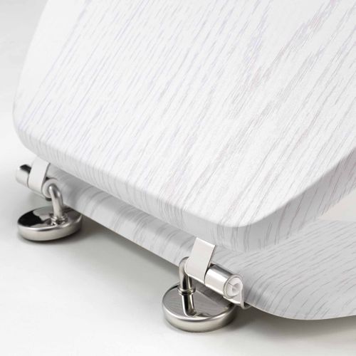 Abattant Wc - - Effet Bois - 45x37.5 Cm - Blanc