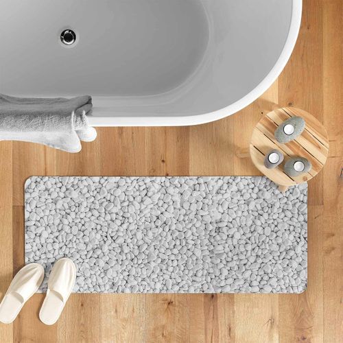 Tapis De Bain Imprimé "leandra" 50x120cm Gris