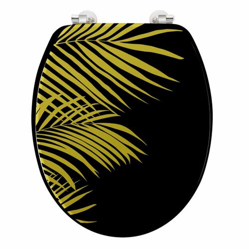Abattant Wc Imprimé Feuille "orbella" 45cm Noir