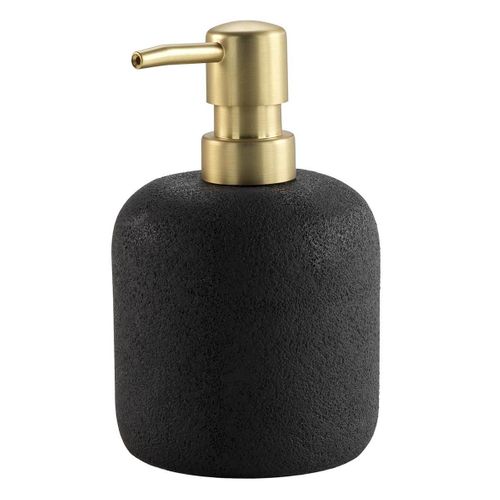 Distributeur De Savon En Résine "aquamarbre" 14cm Noir