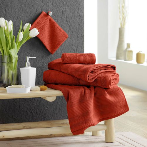Serviette De Toilette "tendresse " 50x90cm Rouge