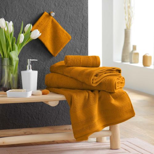 Serviette De Toilette "tendresse " 50x90cm Jaune Curry