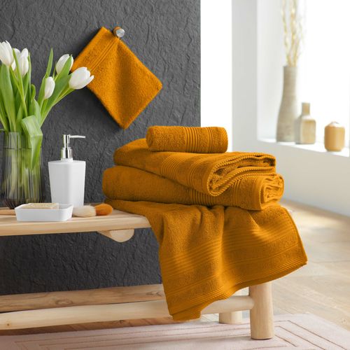Serviette De Toilette "tendresse " 50x90cm Jaune Curry