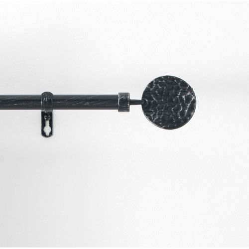Kit De Tringle Déco Avec Embouts Ronds Martelés - 120-210 Cm - Noir