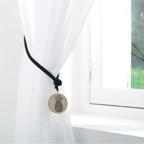 Embrasse De Rideau En Bois "guarani" 41cm Noir