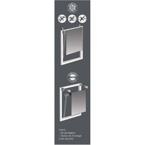 Store Enrouleur Tamisant "art Déco Chic" 120x180cm Gris
