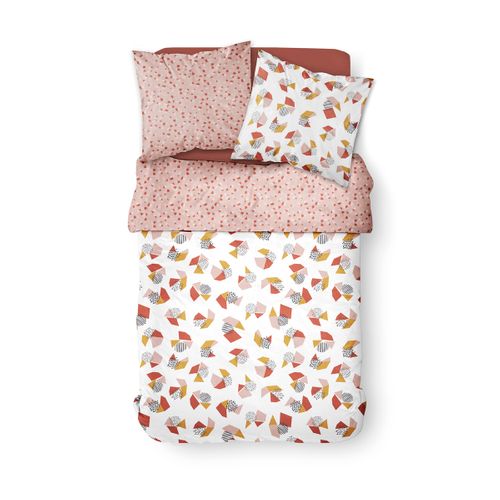 Housse De Couette 220x240 Cm Coton + 2 Taies 63x63 Cm — Réversible,