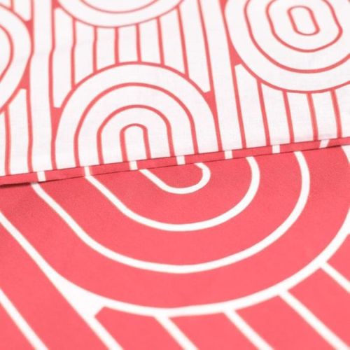 Housse De Couette 220x240 Cm Réversible 100% Coton 57 Fils - Rouge