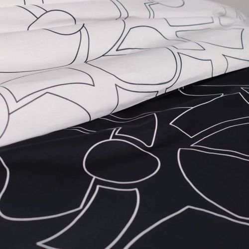 Housse De Couette Réversible 220 X 240 Cm 100% Coton - Motif Géométrique