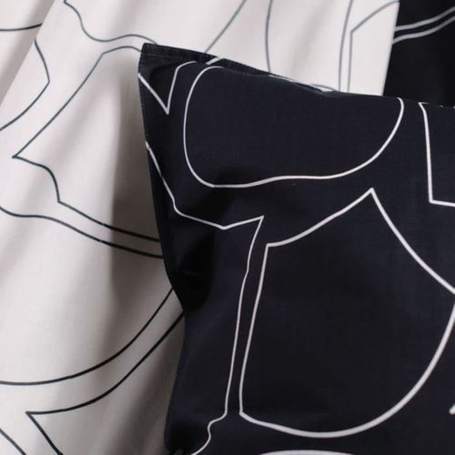 Housse De Couette Réversible 220 X 240 Cm 100% Coton - Motif Géométrique