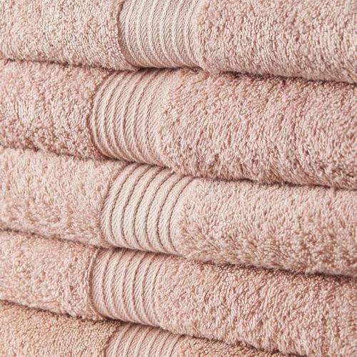 Lot de 6 Draps de bain tissu éponge 100% Coton Vert Kaki 90 x 150 cm