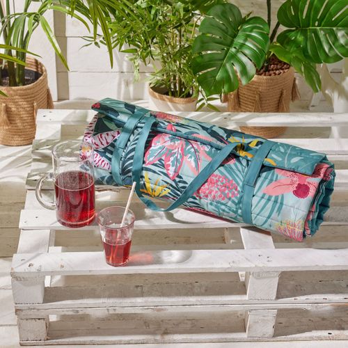 Matelas De Plage Déperlant Avec Oreiller Intégré Amazonia Bleu