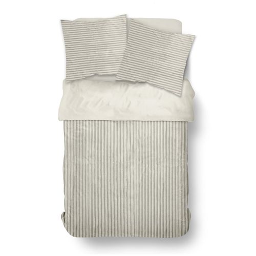 Parure De Lit En Polaire Côtelé Bien Au Chaud 63x63 Cm Beige