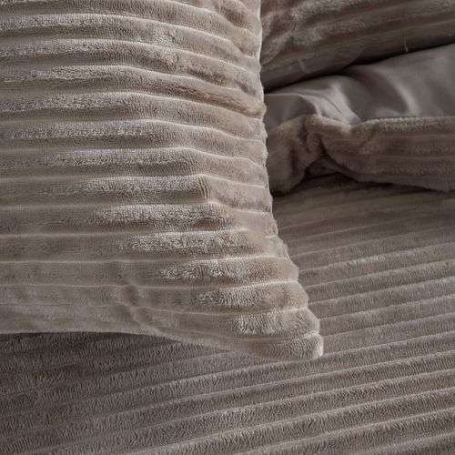 Parure De Lit En Polaire Côtelé Bien Au Chaud 63x63 Cm Beige