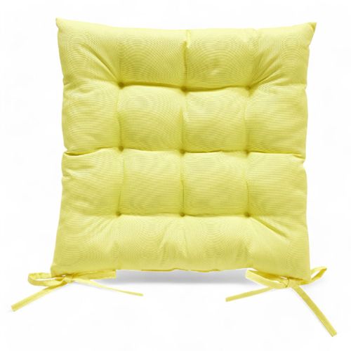 Galette De Chaise Déperlante Avec Nouettes Paradise 40x40cm Jaune